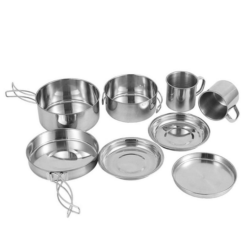 Camping Cooking Set Stainless Steel - Ensemble d'ustensiles de cuisine de camping