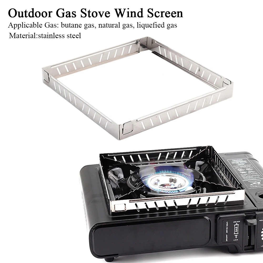 Camping Cooking Heater - Réchaud à gaz d'extérieur pare-vent pliable