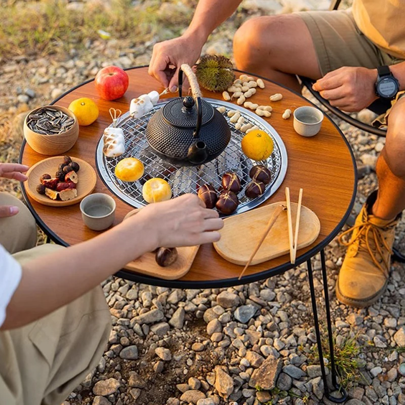 Camping Cooking Burner - Table ronde pliante pour Barbecue d'extérieur,