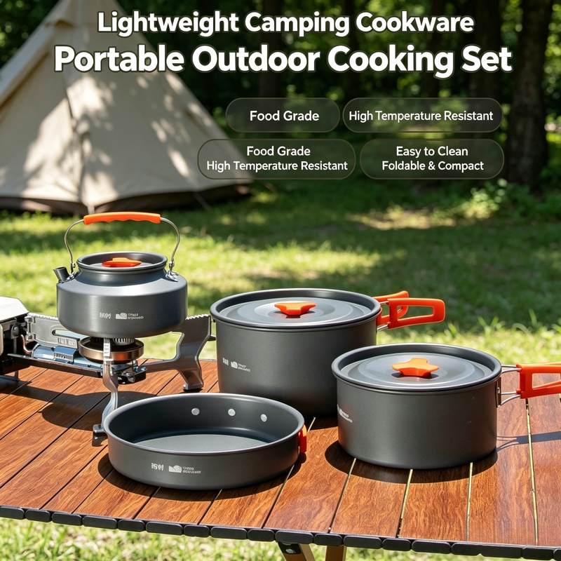 Camping Cooking Utensil Bag - Ensemble de 10 ustensiles de cuisine