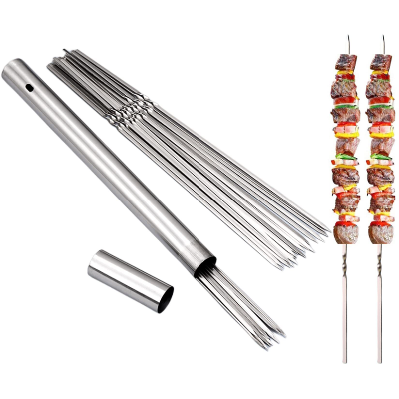 Camping Cooking Youtube - Brochette de Barbecue en acier inoxydable,