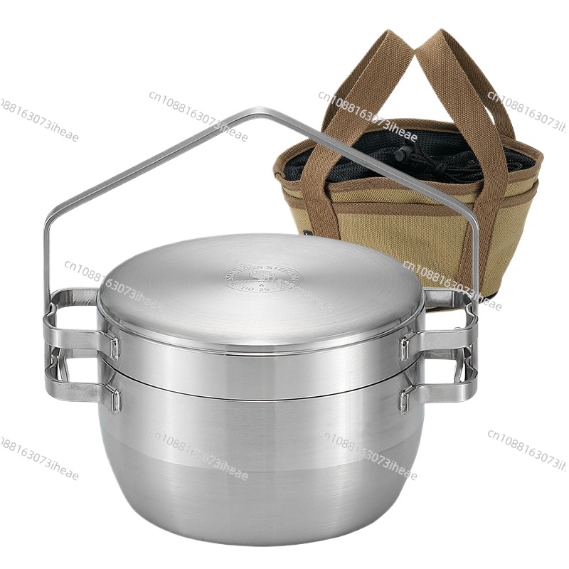 Camping Cooking Frying Pan - Casserole suspendue d'extérieur en acier inoxydable