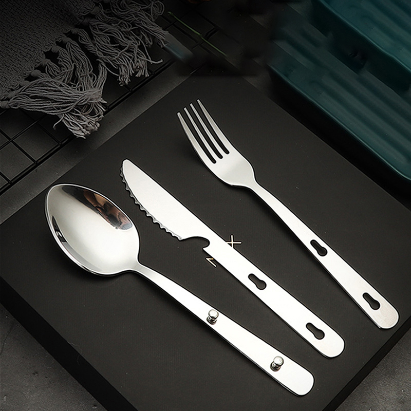 Camping Cooking Knife Set - Vaisselle Portable en acier inoxydable, couteau