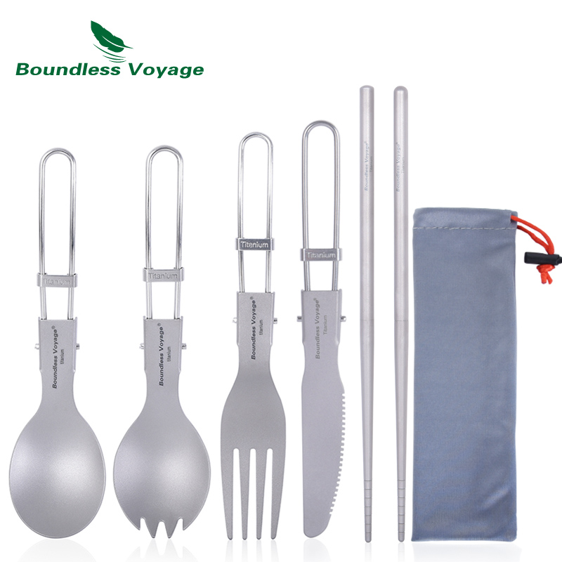 Camping Cooking Knife Set - Couverts de Camping en titane, Voyage