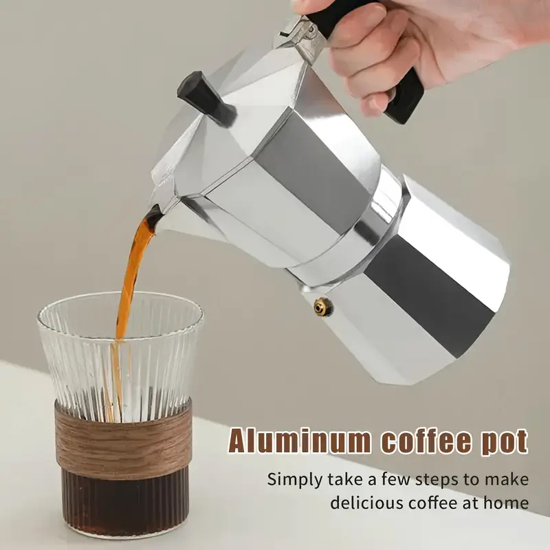 Camping Cooking Gear - Cafetière Moka Classique en Aluminium 50-300ML