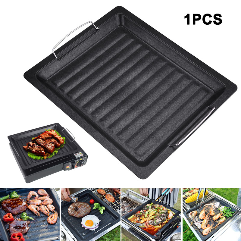 Camping Cooking Frying Pan - Poêle à griller carrée épaisse pour