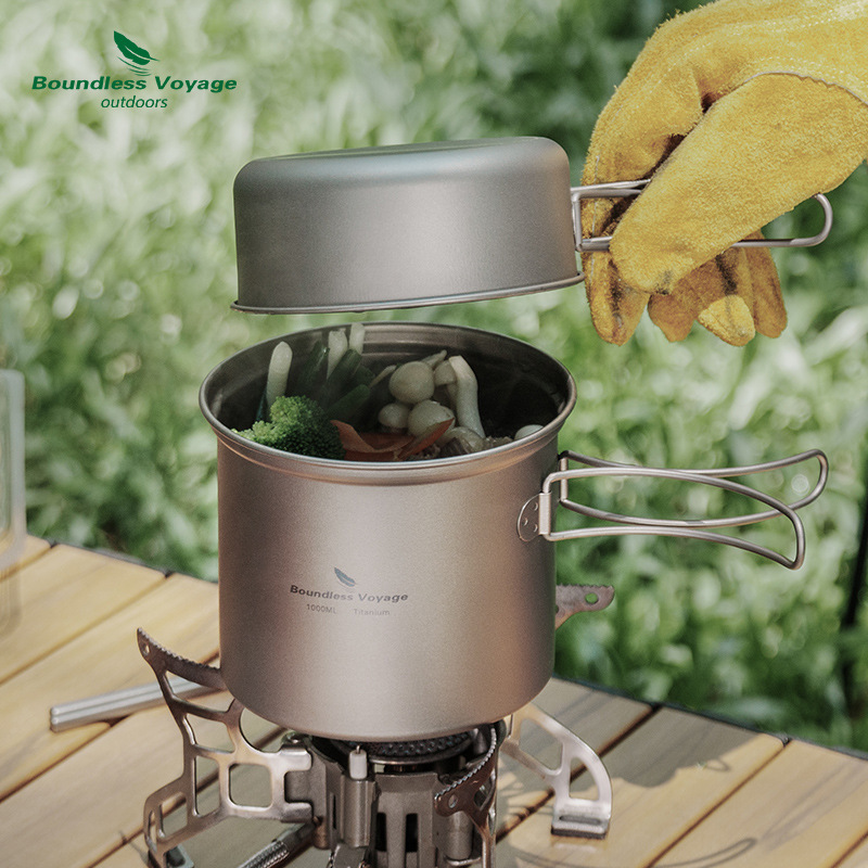 Camping Cooking Frying Pan - Ensemble de casserole pliante et de