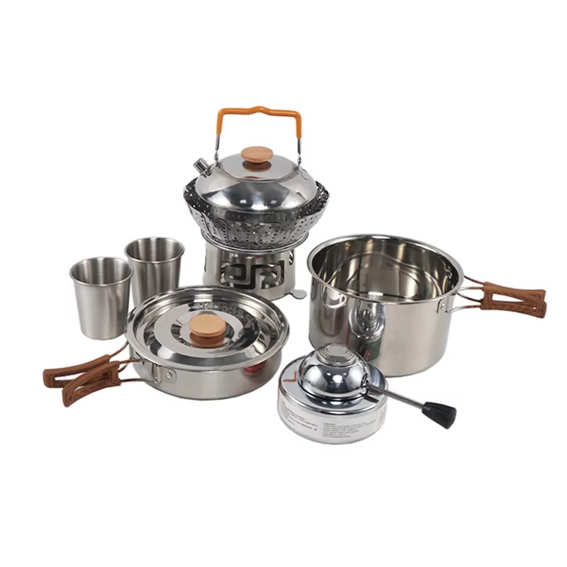 Quality Camping Cooking Set - Ensemble de cuisine portable de haute