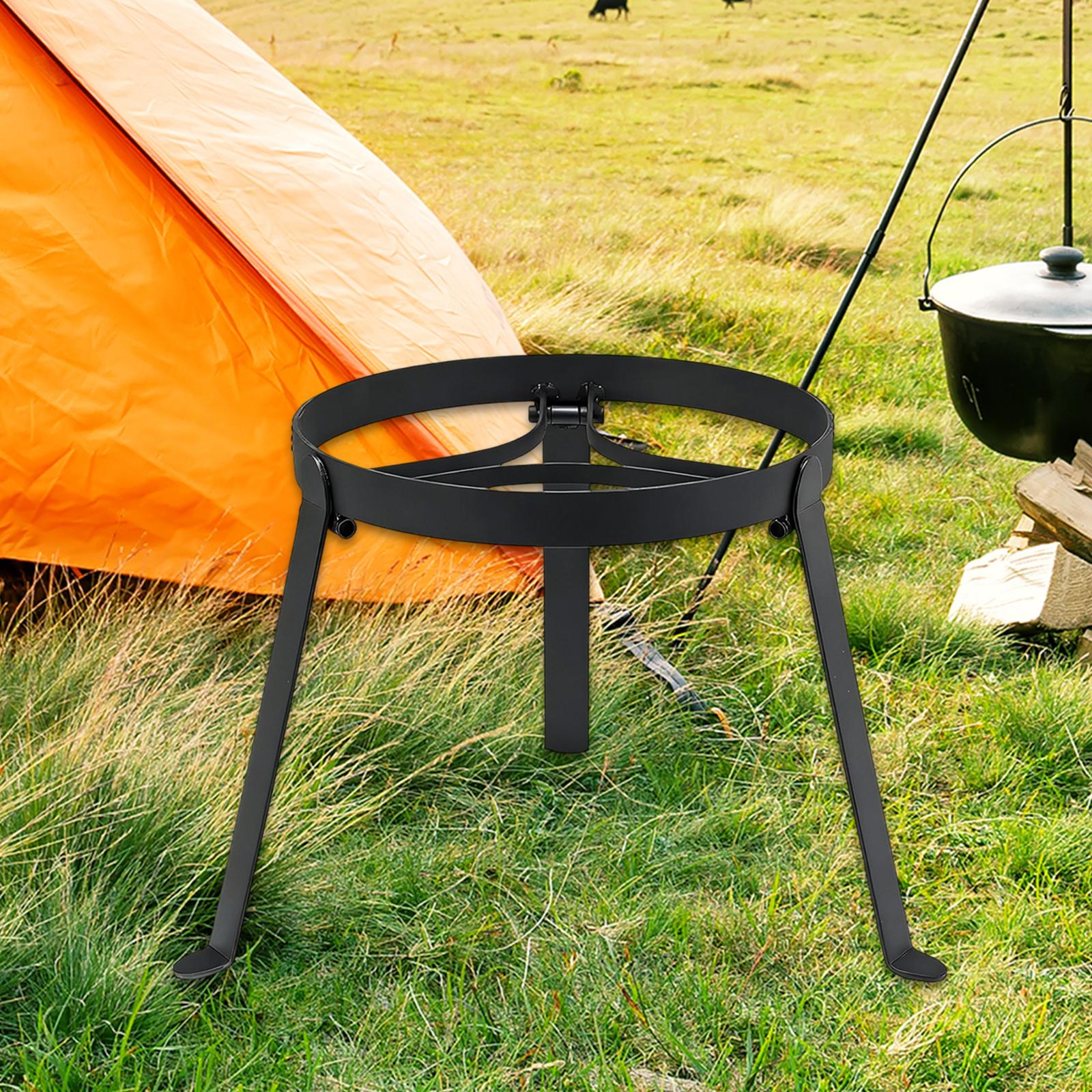 Camping Outdoor Cooking Equipment - Trépied pliable en fer pour cuisson