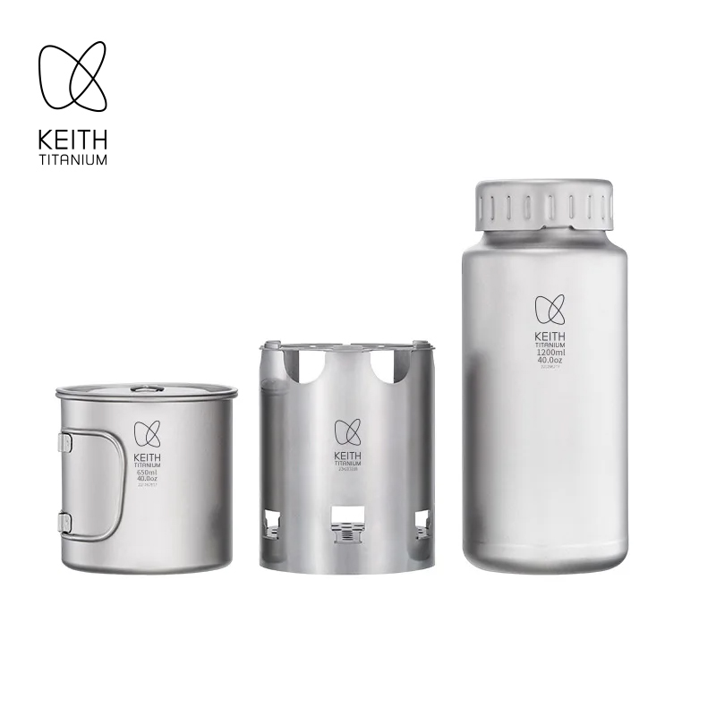 Camping Outdoor Cooking Equipment - KEITH Ensemble de camping en titane