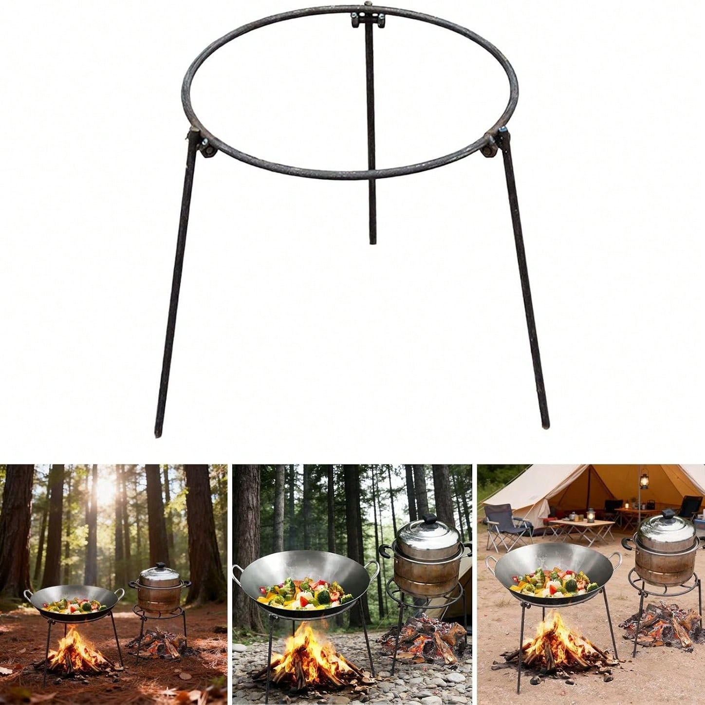 Camping Cooking Gear - Trépied de camping portable pour l’extérieur,