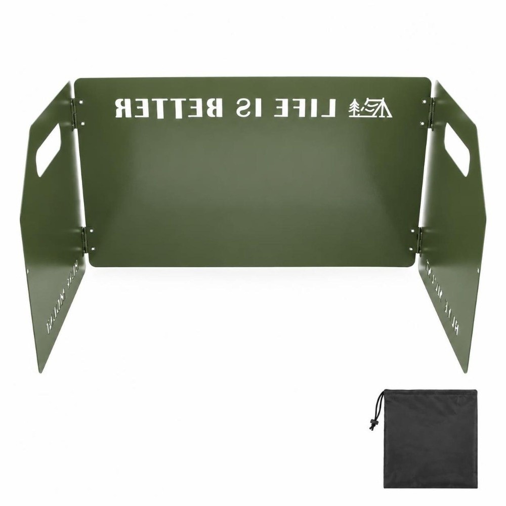 Camping Cooking Wind Blocker - Sac de rangement durable inclus, pare-vent