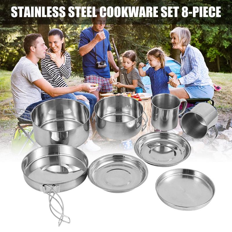 Ensemble d'ustensiles de cuisi - Camping Cooking Set Stainless Steel avis et prix