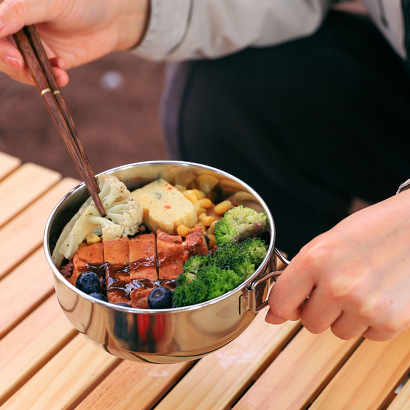 Pot de Camping pliable, bol en - Camping Cooking Set Stainless Steel avis et prix