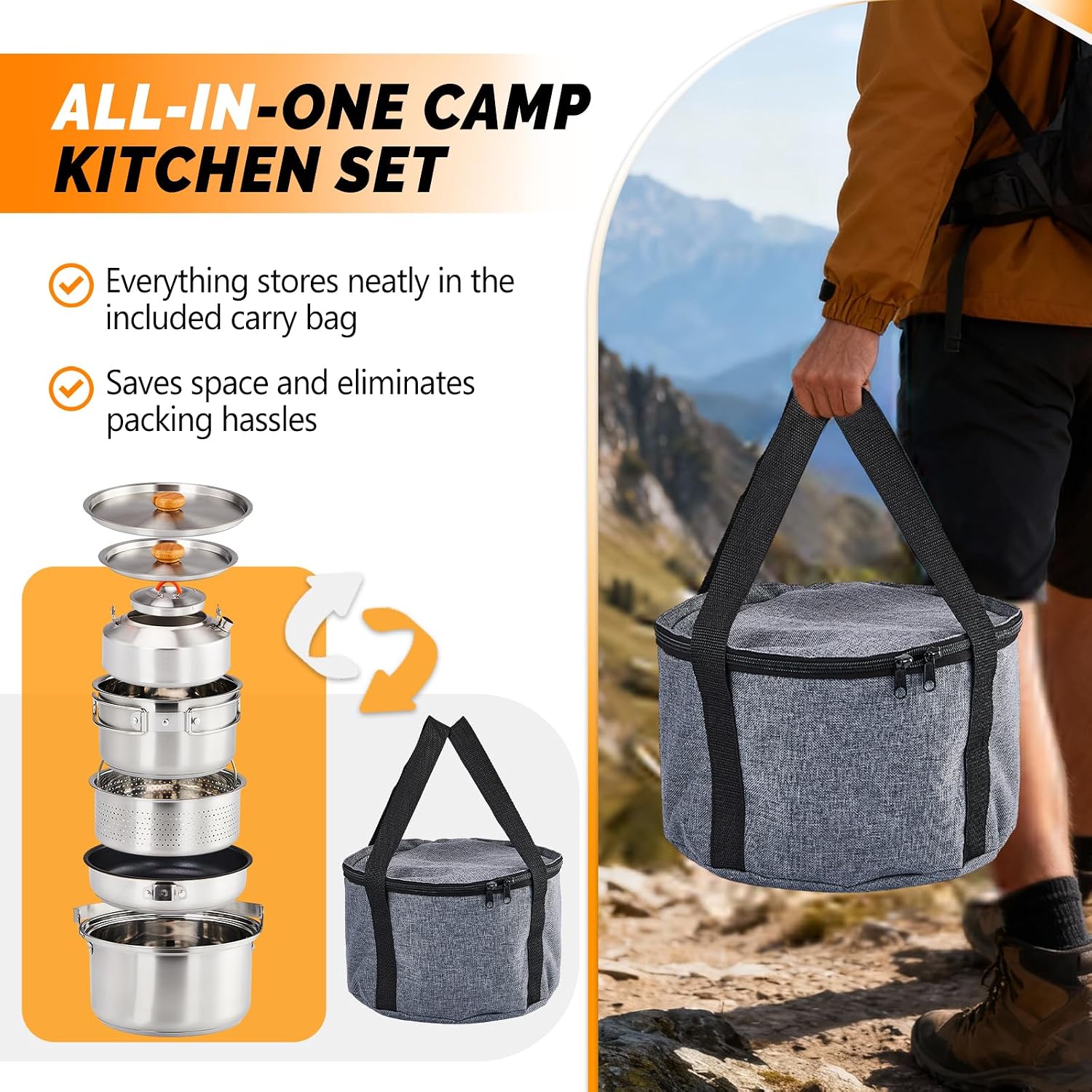 Ensemble de 6 ustensiles de cu - Camping Cooking Set Lightweight avis et prix