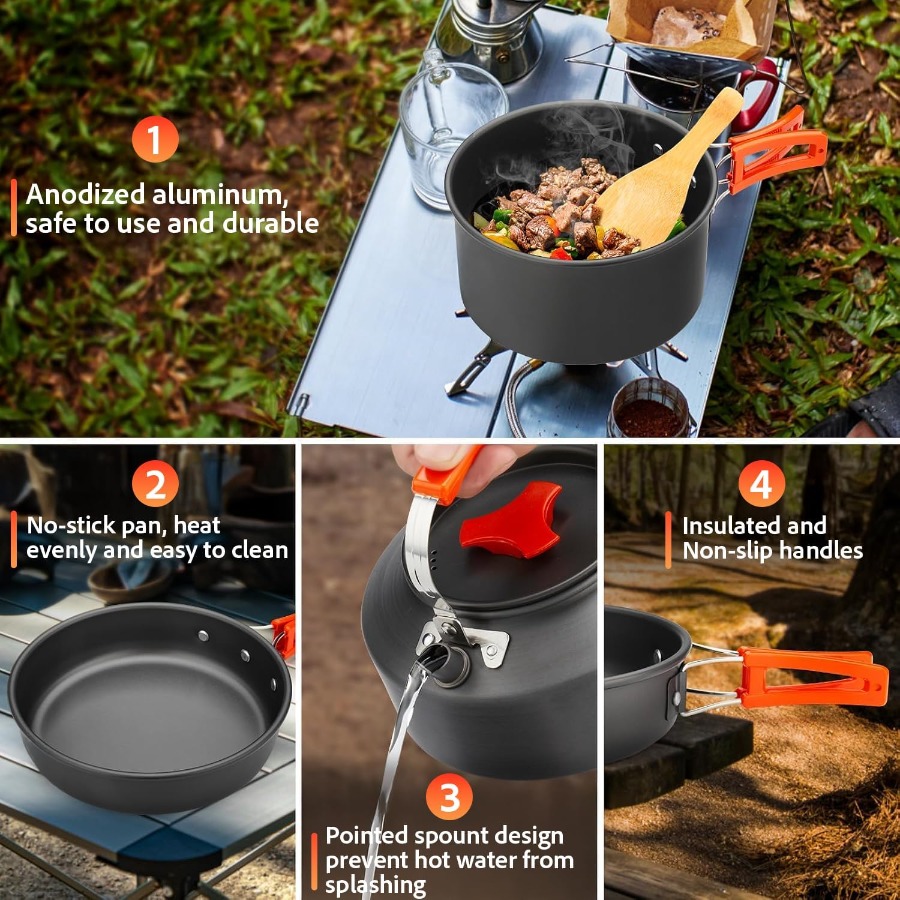 Ensemble de cuisine de camping - Camping Cooking Frying Pan avis et prix