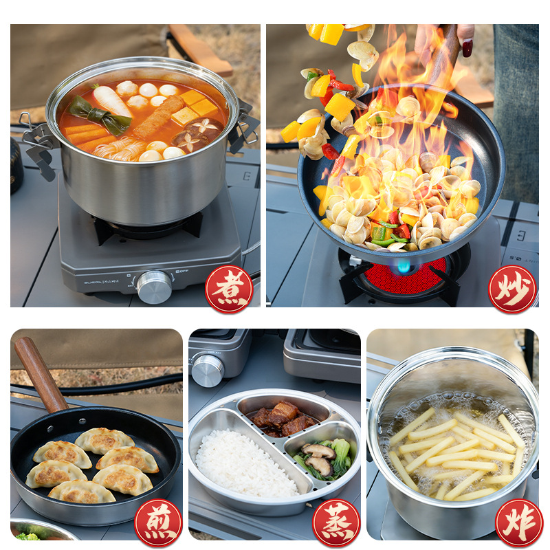 BUERK Ensemble de cuisine mult - Camping Cooking Frying Pan avis et prix