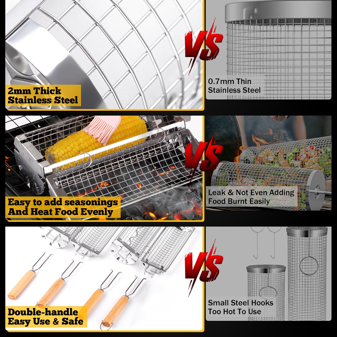 BUYYES – panier à gril roulant - Camping Cooking Youtube avis et prix